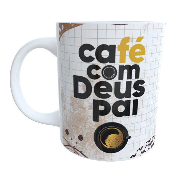 Caneca Xadrez Café Com Deus