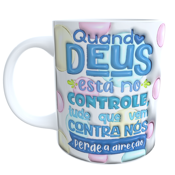 Caneca Inflada Deus No Controle