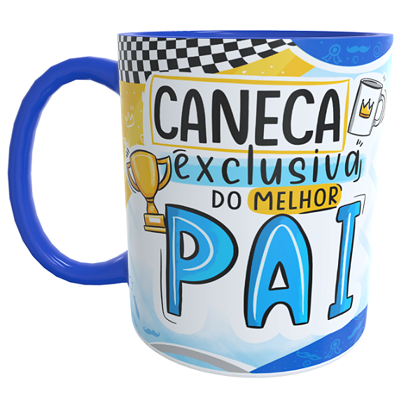 Caneca Azul Exclusiva Melhor Pai