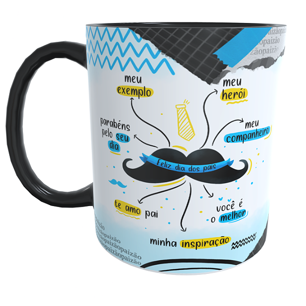 Caneca Preta Te Amo Meu Paizão
