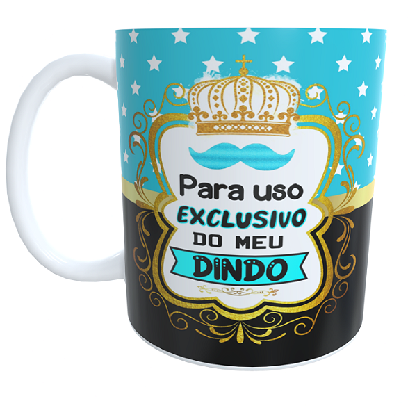 Caneca Uso Exclusivo do Meu Dindo & Dinda