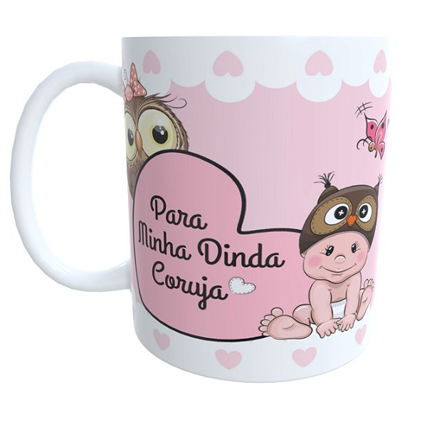 Caneca Para Meu Dindo & Dinda Coruja