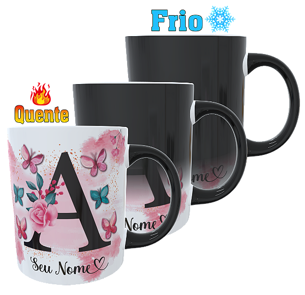 Caneca Mágica Alfabeto Iniciais com Nome