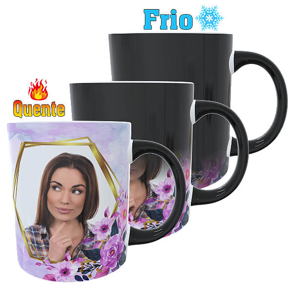 Caneca Mágica Alfabeto Floral com Foto