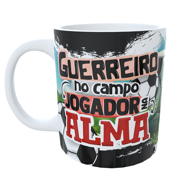 Caneca Guerreiro no Campo Jogador na Alma