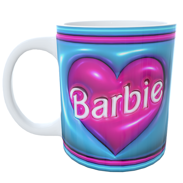 Caneca Barbie Modelo 3D Inflado