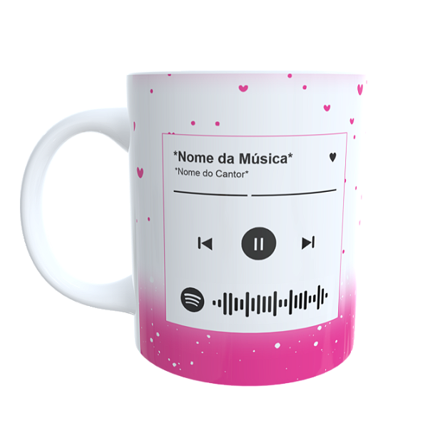 Caneca Com Foto e Música Spotify (Mod.2)