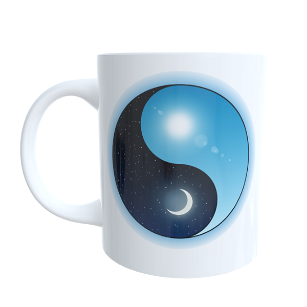 Caneca  Yin e Yang Sol e Lua