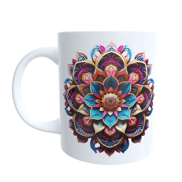 Caneca Mandala Colorida 3D