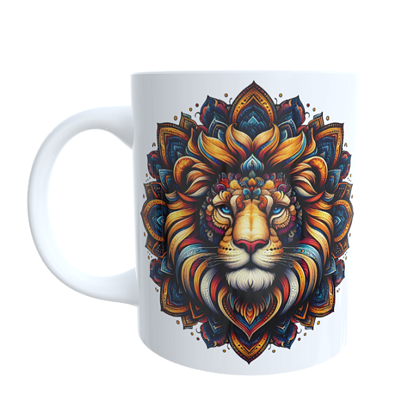 Caneca Mandala Leão Lotus
