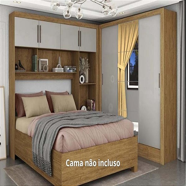Roupeiro Modulado 4P + Roupeiro Dubai 3P c/ 1 Espelho - Carioca