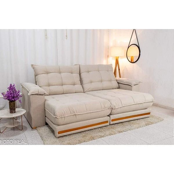 Sofá Retrátil Reclinável Barcelona 2.30m - D33 e Molas Ensacadas