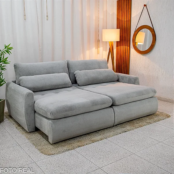 Sofá Cama Retrátil Reclinável Amaranto 2.30m