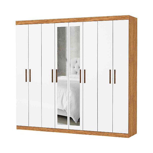 Roupeiro Guarda-Roupa 2,08m Rubi c/ espelho 8P 4G