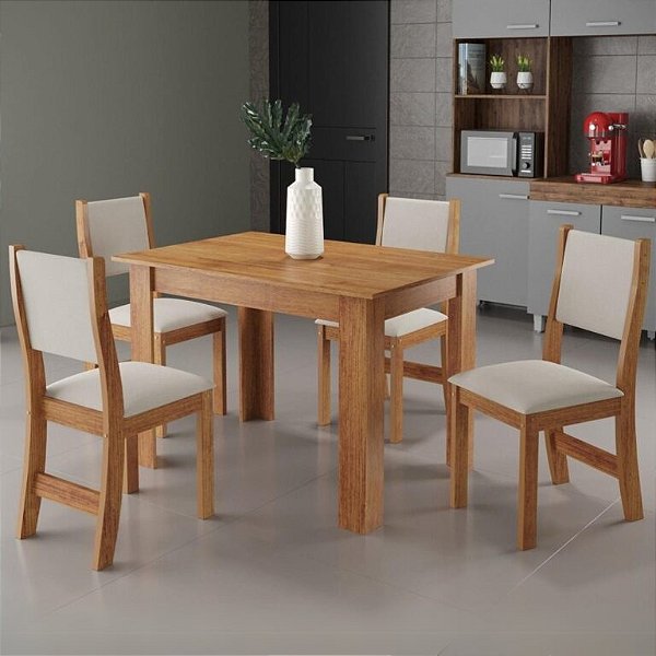 Mesa de Jantar Palace 110x75 c/ 4 Cadeiras MDF