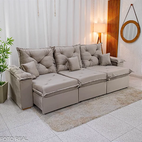 Sofá Retrátil Reclinável Porto Madri 2,70m