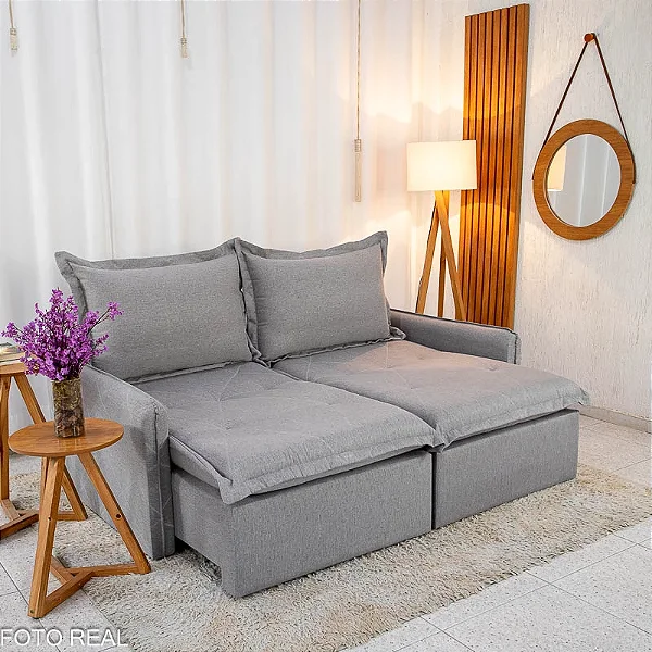 Sofá Cama Retrátil Reclinável Lima 2m - Sem caixa