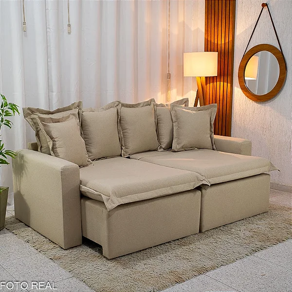 Sofá Cama Retrátil Reclinável Torino 2,10m - Sem caixa