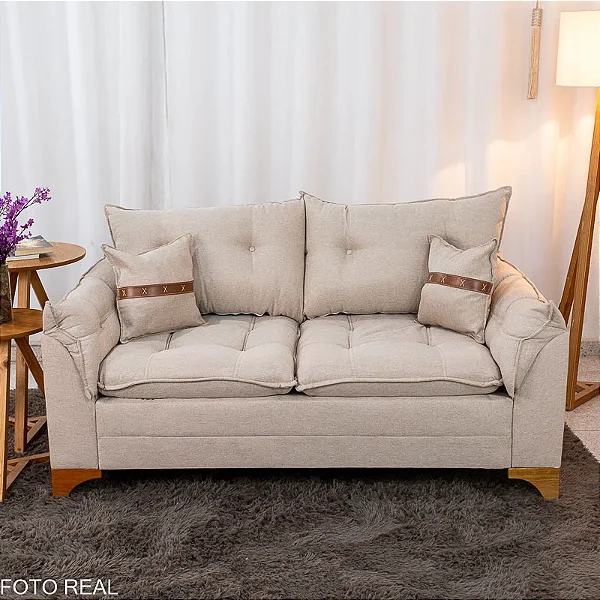 Sofá Livre Creta 1,60m Linho - Molas bonnel