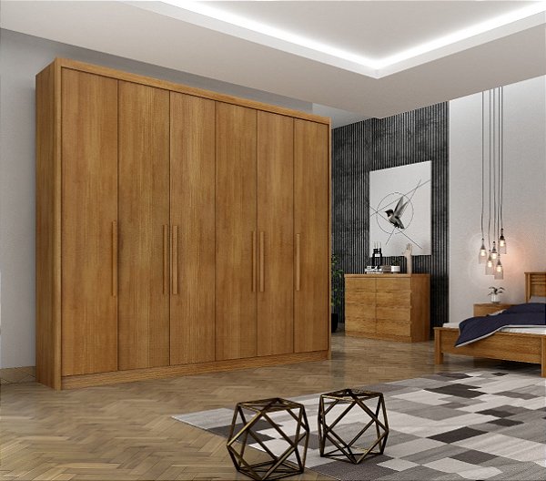 Roupeiro Guarda-Roupa Santoro 2,43m - 100% MDF