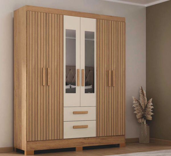 Roupeiro Guarda-Roupa Fortaleza Plus 1,48m 6P2G c/ espelho
