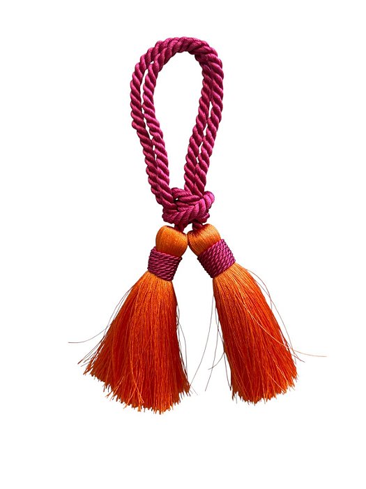 Anel de Guardanapo Tassel Pink e Laranja(Unidade)