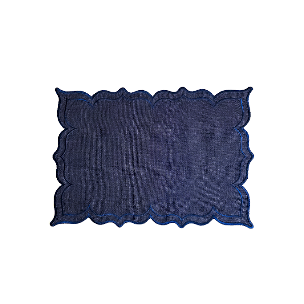Lugar Americano Moldura Azul Jeans