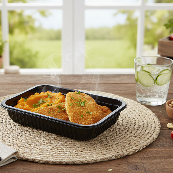 Filé de frango com purê de batata doce