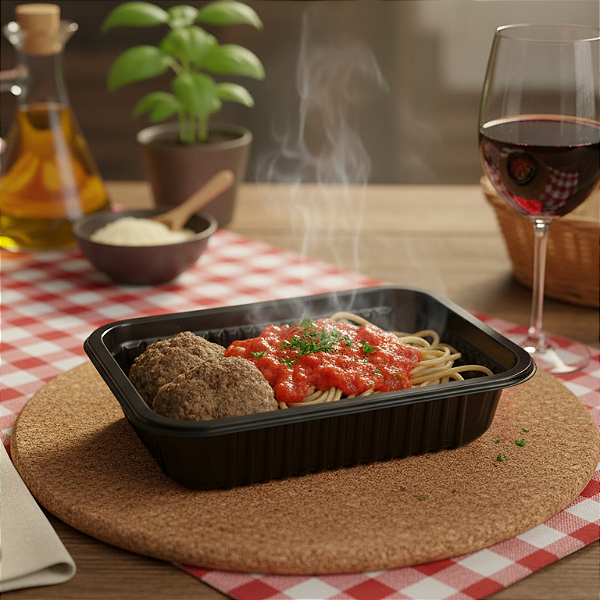 Espaguete com bolinho de carne