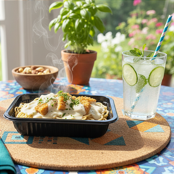 Tilápia com macarrão