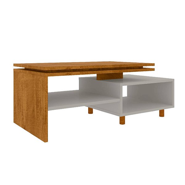 Mesa de Centro Bechara Lima 90cm Nature/Off White