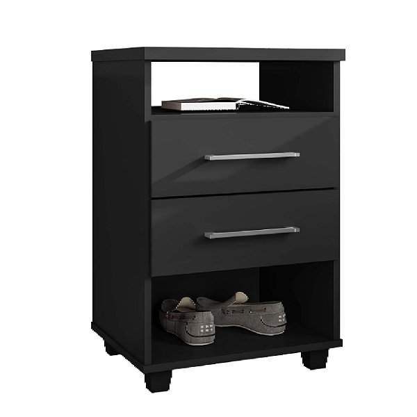 Mesa de Cabeçeira RudRack Valente 0,70m x 0,45m x 0,38m Preto