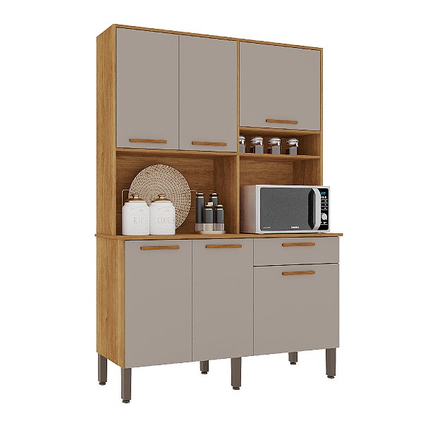 Kit Cozinha Salleto New Sienna 1,40X2,00 Cinamomo com Off White