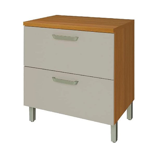 Balcão de Cozinha Nesher Princesa 80cm 1 Porta 1 Gaveta Freijó com Off White