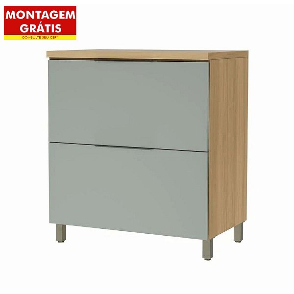 Balcão de Cozinha Nesher Marquesa Modulado 1 Porta 1 Gaveta Nature/Verde