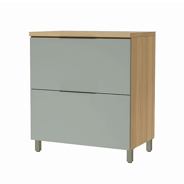 Balcão de Cozinha 80cm 1 Porta 1 Gaveta Nesher Marquesa Nature/Verde