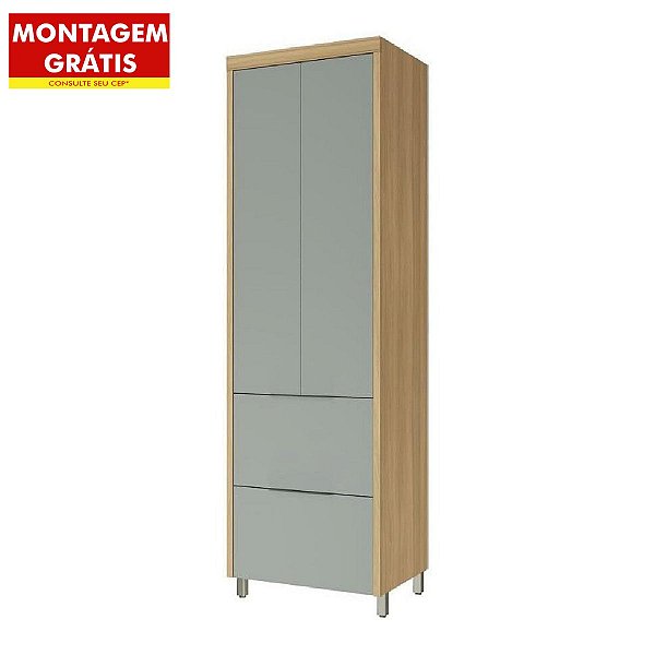 Paneleiro Nesher Marquesa Modulado 2 Portas 2 Gavetas Nature/Verde