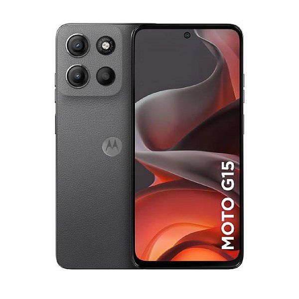 Smartphone Motorola Moto G15 256GB 12GB e Camera 50MP com AI e Night Vision Bateria de 5200 mAh Tela FHD+ 6.7" com Superbrilho NFC - Grafite