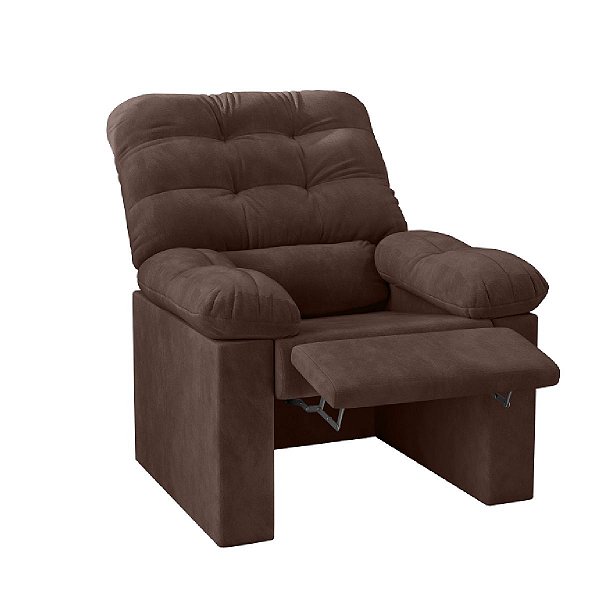 Poltrona do Papai Flash 1 lugar 0,80 x 0,80 x 0,75 Tecido Veludo Marrom
