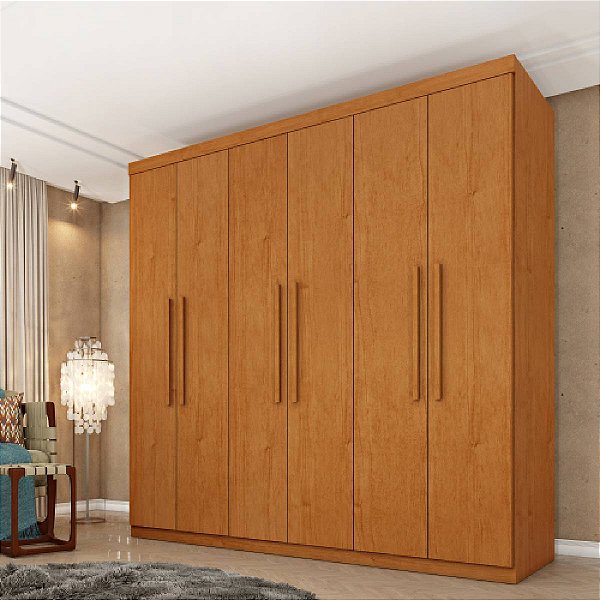 Guarda Roupa Tcil Lagos 6 Portas e 4 Gavetas 2,17m x 2,19m x 0,46m Cinamomo