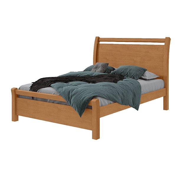 Cama Lopas Casal Reali 1,40m Amendoa Clean