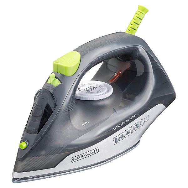 Ferro de Passar Roupa Black&Decker à Seco ou à Vapor Potência de 1200W, Modelo FX2750, 110V