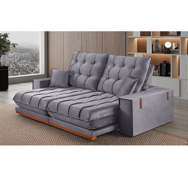 Sofá Boaretto Xangai 2,50m Retrátil Reclinável Pillow D28