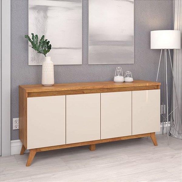 Buffet Aparador Viero Flip 76,6m x 155,5m Imbuia com Off White