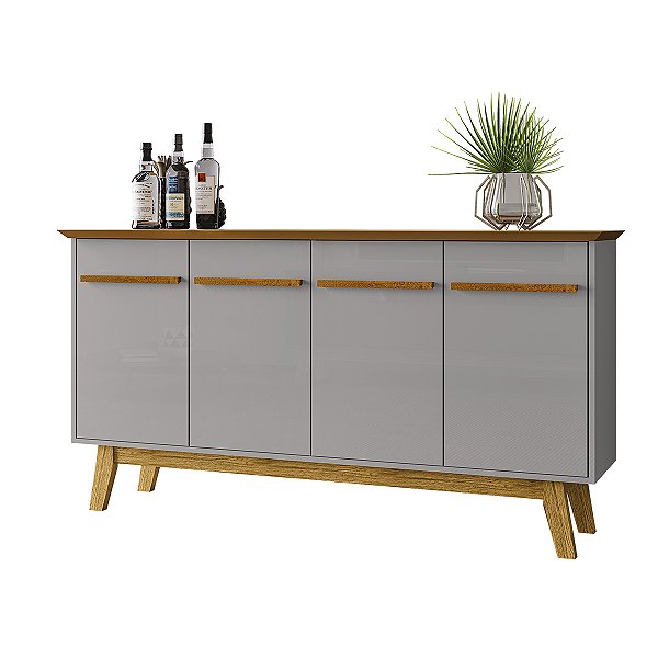 Aparador Buffet Bechara Opala 0,84m x 1,60m x 0,38m Naturale com Off White