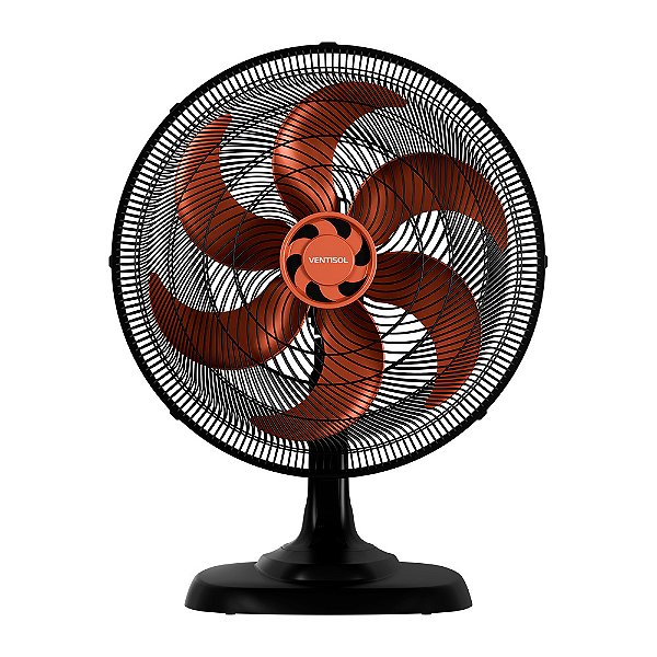 Ventilador de Mesa Ventisol Turbo 50cm Preto 6 pás Bronze 127v
