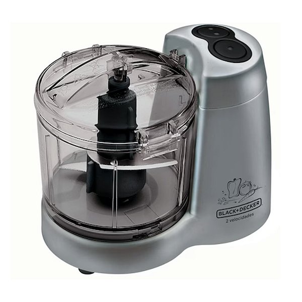 Mini Processador Black Decker HC32P 2 Velocidades Prata