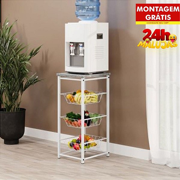 Fruteira Teixeira Montana Branca com Tampo de Granito