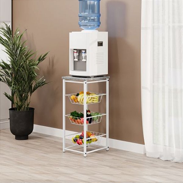 Fruteira Teixeira Montana Branca com Tampo de Granito