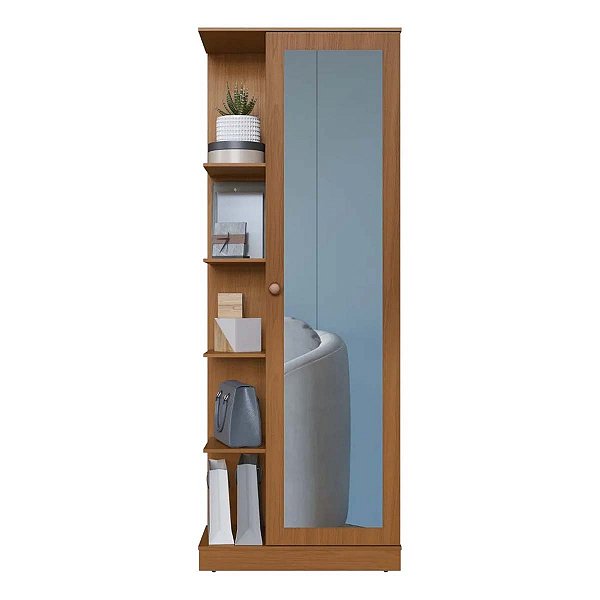 Sapateira Indékes Camile 1 Porta com Espelho 1,82m x 0,68m x 0,36m 1441 Freijó
